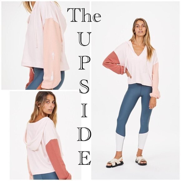 *The Upside LITORE NOELLE HOODIE in shell colorblock Blouson sleeve. Sz M - Picture 1 of 10